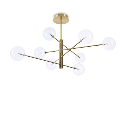 Ideal Lux - LED sietynas EQUINOXE 8xG4/2W/230V diametras 128 cm žalvaris/permatoma
