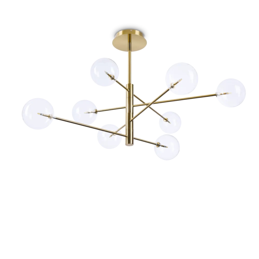 Ideal Lux - LED sietynas EQUINOXE 8xG4/2W/230V diametras 128 cm žalvaris/permatoma