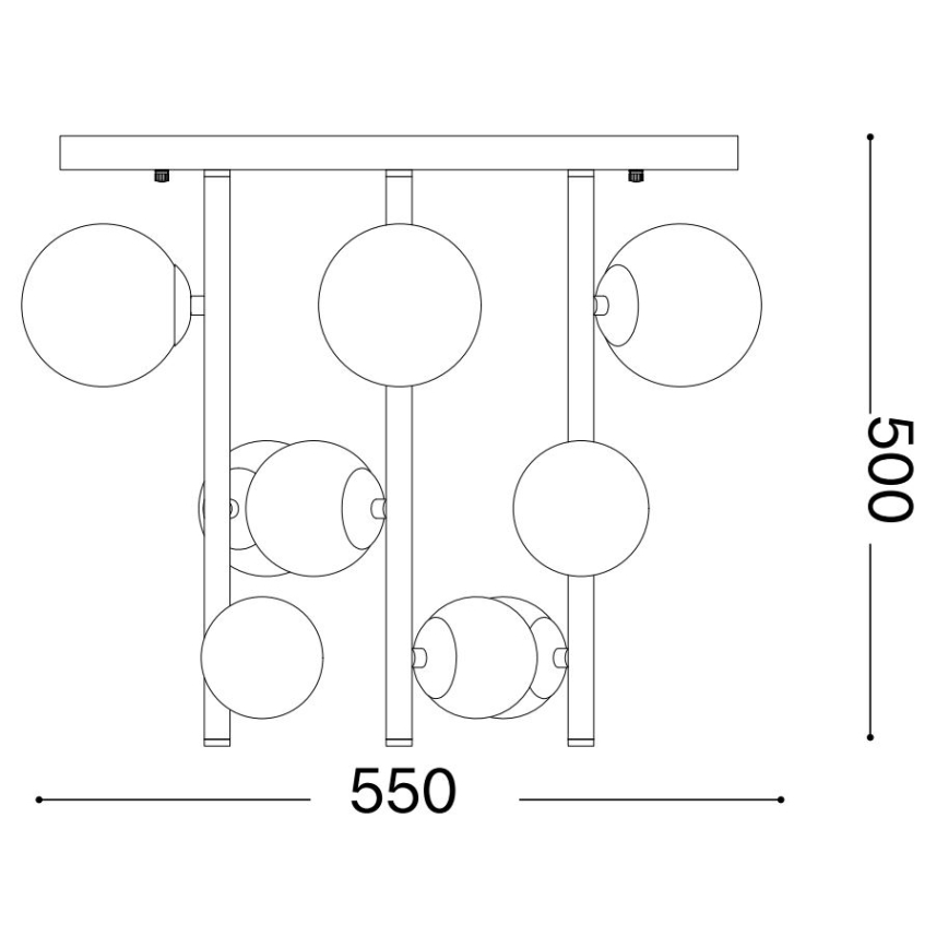 Ideal Lux - LED sietynas PERLAGE 9xG9/3W/230V diametras 55 cm auksas/balta