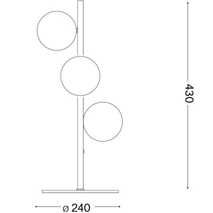 Ideal Lux - LED stalinė lempa PERLAGE 3xG9/3W/230V juoda/dūminė juoda