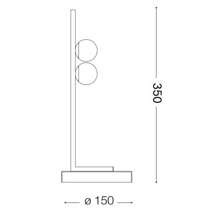 Ideal Lux - LED stalinis šviestuvas PING PONG 2xLED/3W/230V CRI 90 žalvaris