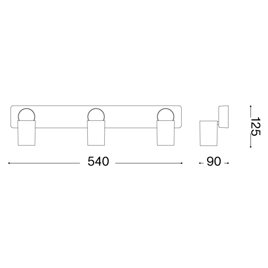 Ideal Lux - LED taškinis šviestuvas RUDY 3xGU10/7W/230V CRI 90 juoda