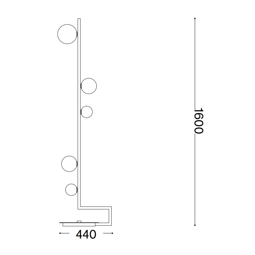 Ideal Lux - LED toršeras BIRDS 5xG9/3W/230V juoda/auksas