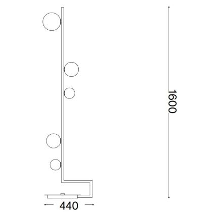Ideal Lux - LED toršeras BIRDS 5xG9/3W/230V juoda/auksas