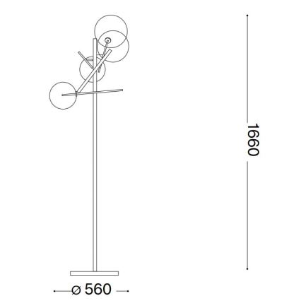 Ideal Lux - LED toršeras EQUINOXE 4xG4/2W/230V žalvaris/permatoma