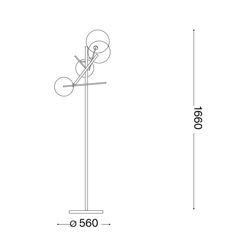 Ideal Lux - LED toršeras EQUINOXE 4xG4/2W/230V žalvaris/permatoma