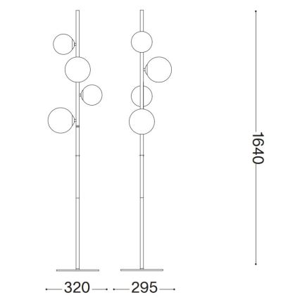 Ideal Lux - LED toršeras PERLAGE 4xG9/3W/230V auksas/dūminis