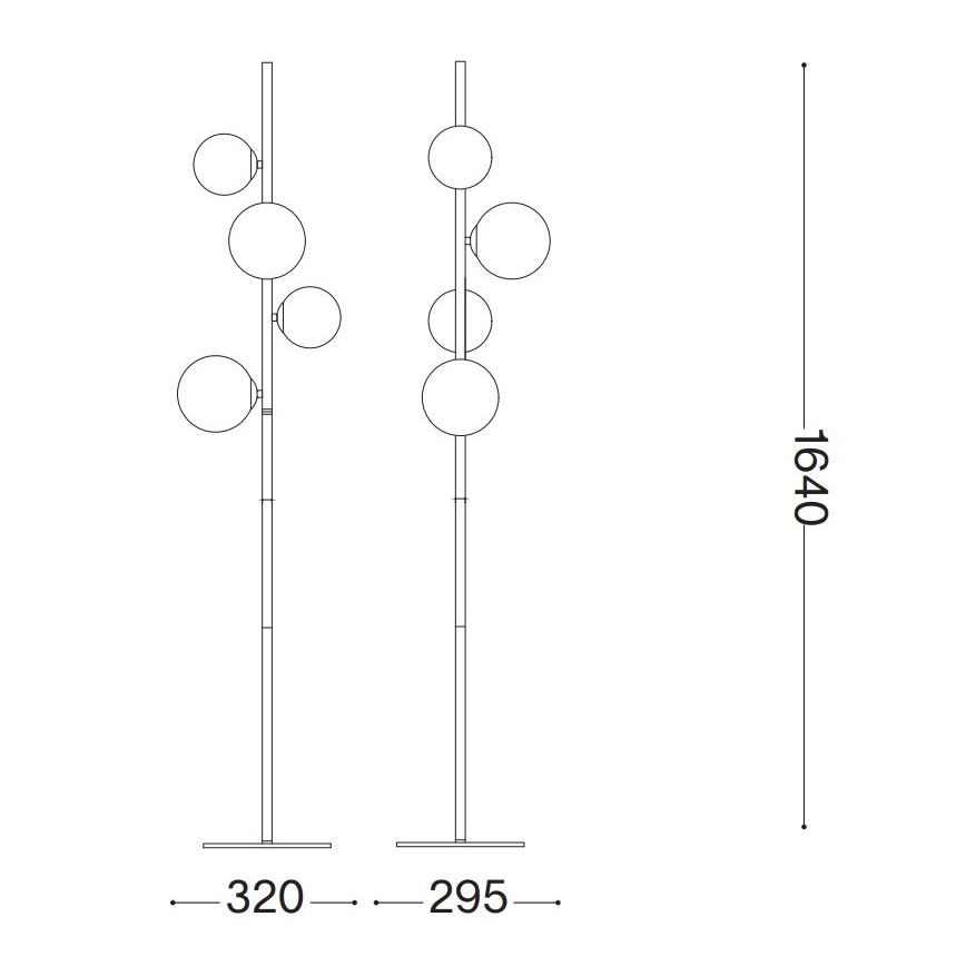 Ideal Lux - LED toršeras PERLAGE 4xG9/3W/230V auksas/dūminis