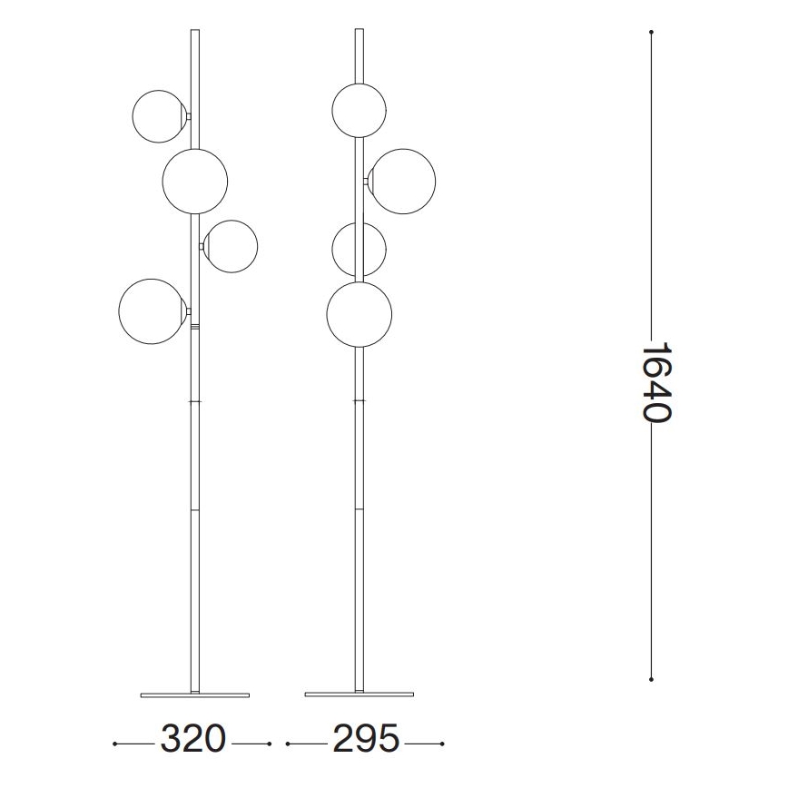 Ideal Lux - LED toršeras PERLAGE 4xG9/3W/230V juoda/dūminis