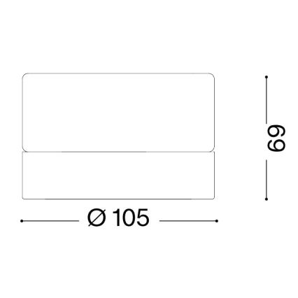 Ideal Lux - LED vonios kambario lubų šviestuvas LOLLY 1xGX53/9W/230V, skersmuo 10,5 cm, IP44, juoda/dūminė juoda