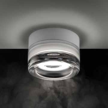 Ideal Lux - LED vonios kambario lubinis šviestuvas LOLLY 1xGX53/9W/230V skersmuo 10,5 cm IP44 balta/skaidri