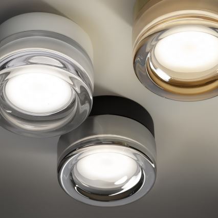 Ideal Lux - LED vonios kambario lubinis šviestuvas LOLLY 1xGX53/9W/230V skersm. 10,5 cm juoda/dūminė juoda