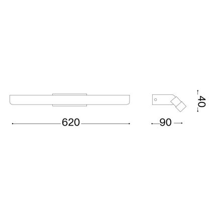 Ideal Lux - LED vonios veidrodžio apšvietimas RIFLESSO LED/16W/230V 62 cm CRI 90 IP54 blizgus chromas