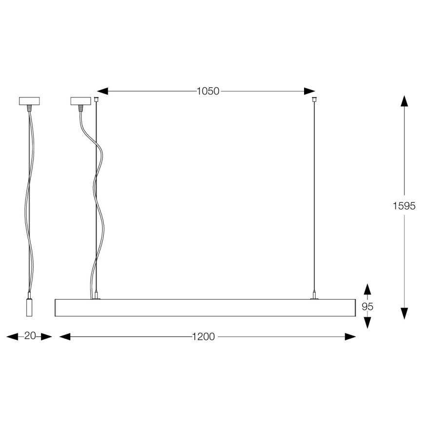 Ideal Lux - LINUS LED liustra ant laido LED/32W/230V 3000K CRI 90 120 cm balta