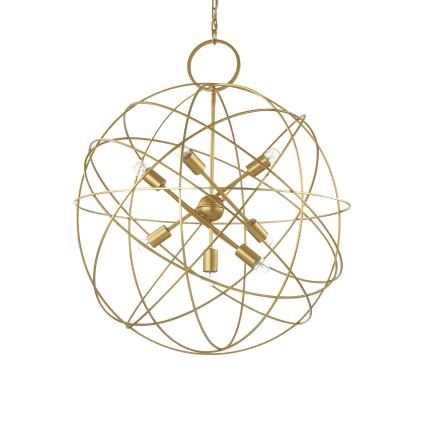 Ideal Lux - Pakabinama liustra KONSE ant grandinės, 7xE27/60W/230V, skersmuo 80 cm, auksinė