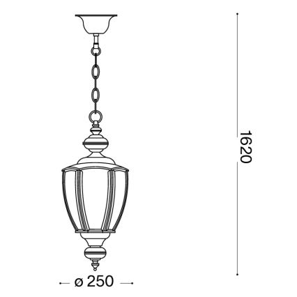 Ideal Lux - Liustra su grandine NORMA 1xE27/60W/230V skersmuo 25 cm bronzinė