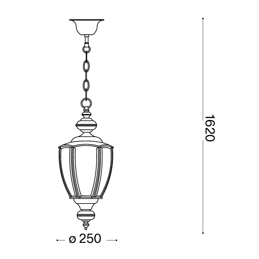 Ideal Lux - Liustra su grandine NORMA 1xE27/60W/230V skersmuo 25 cm bronzinė