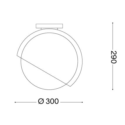 Ideal Lux - Lubinis šviestuvas BLOOM 1xE27/42W/230V skersm. 30 cm juodas