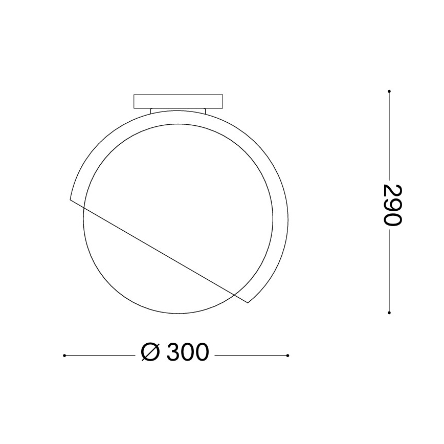 Ideal Lux - Lubinis šviestuvas BLOOM 1xE27/42W/230V skersm. 30 cm juodas