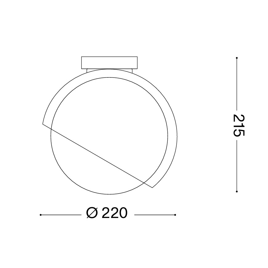 Ideal Lux - Lubinis šviestuvas BLOOM 1xE27/42W/230V skersmuo 22 cm juodas