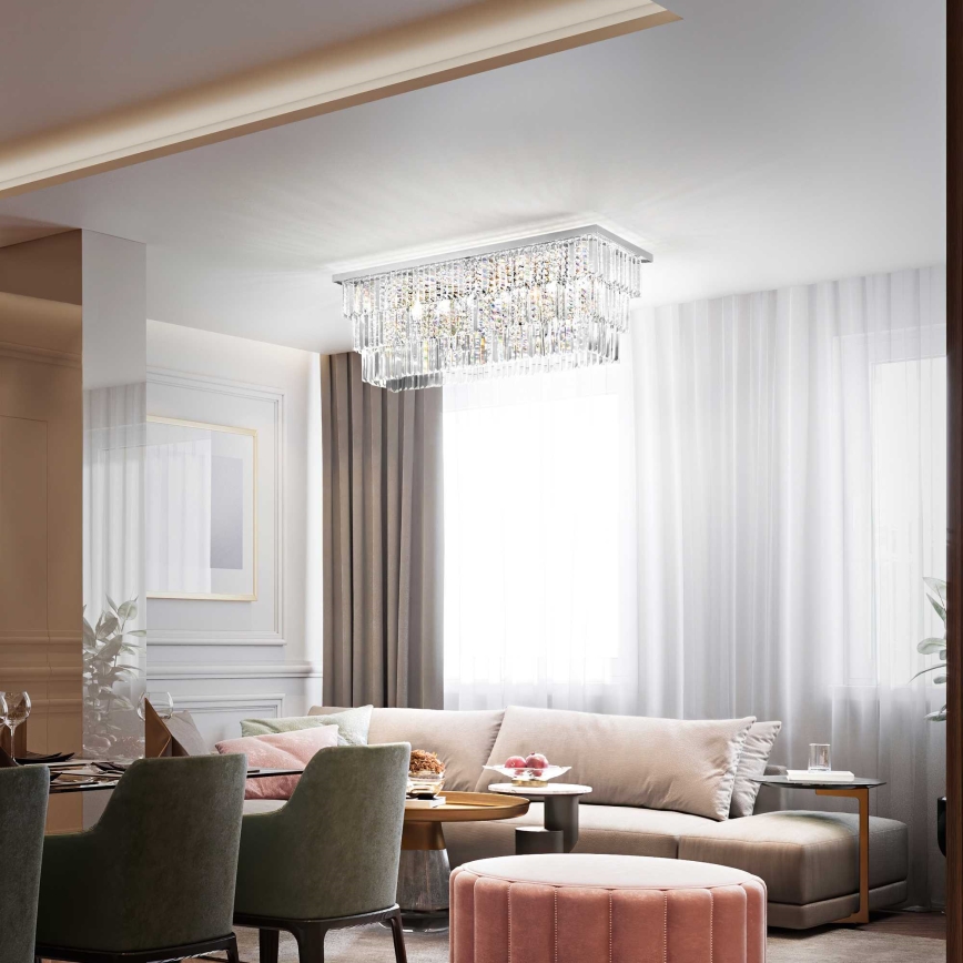 Ideal Lux - Lubinis šviestuvas MARTINEZ 8xE14/40W/230V blizgus chromas