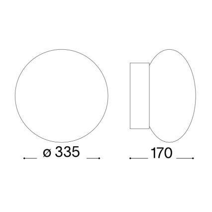 Ideal Lux - Lubinis vonios šviestuvas BUBBLE 1xE27/60W/230V diametras 33,5 cm IP44 balta