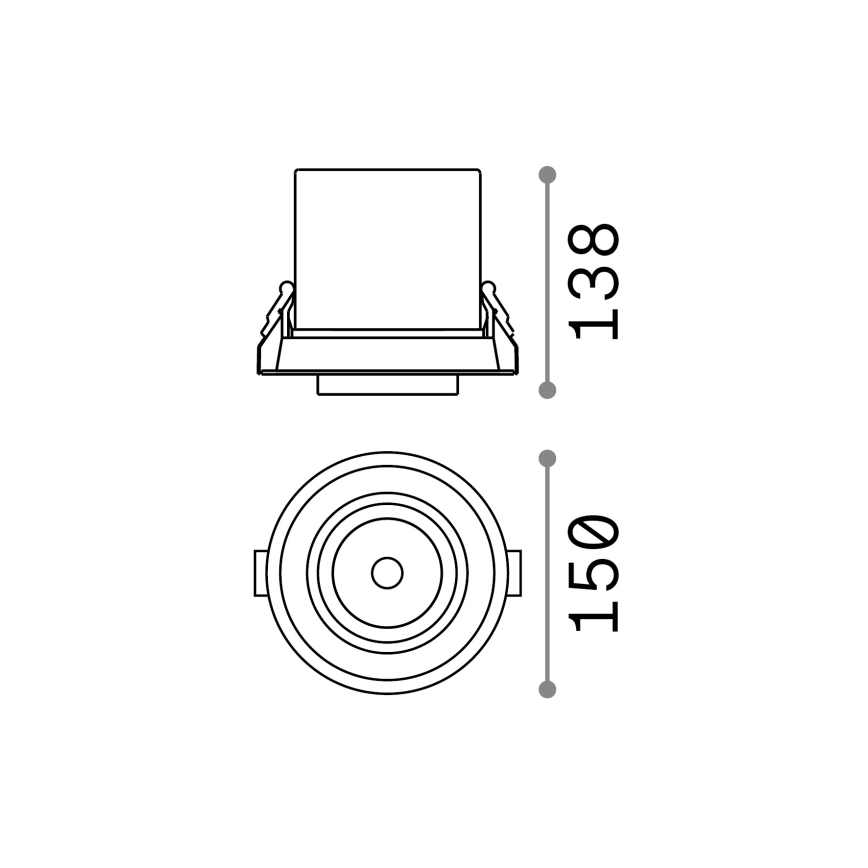 Ideal Lux - įleidžiamas LED taškinis šviestuvas NOVA LED/30W/230V CRI 90 Ø 13,8 cm juodas