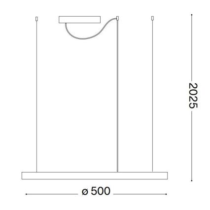 Ideal Lux - LED liustra ant laido ORACLE SLIM LED/29W/230V 3000K CRI 90 Ø 50 cm juoda