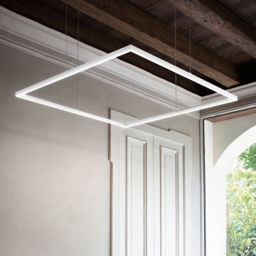 Ideal Lux - pakabinama LED liustra ant laido ORACLE SLIM LED/53W/230V 3000K CRI 90 90x90 cm balta