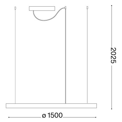Ideal Lux - LED liustra ant troselio ORACLE SLIM LED/81W/230V 3000K CRI 90 skersmuo 150 cm auksinė