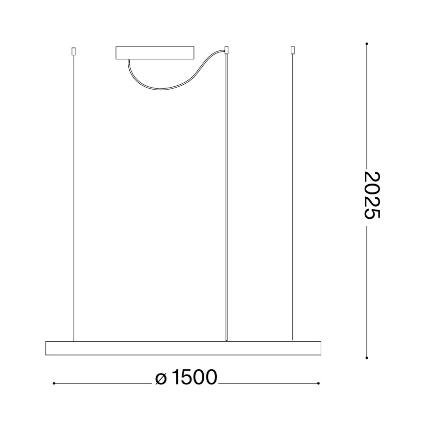 Ideal Lux - LED liustra ant troselio ORACLE SLIM LED/81W/230V 3000K CRI 90 skersmuo 150 cm auksinė