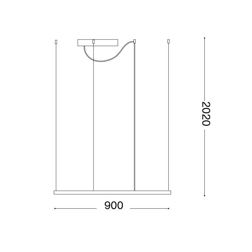 Ideal Lux - LED liustra ant troselio ORACLE SLIM LED/53W/230V 3000K CRI 90 90x90 cm juoda