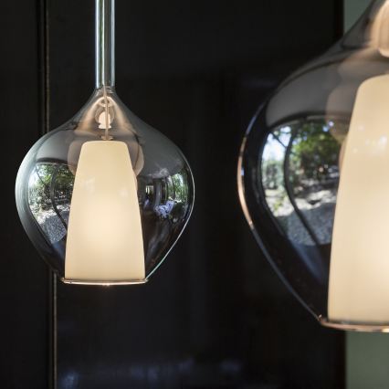 Ideal Lux - Pakabinama liustra ant laido KALIQUE 1xE27/42W/230V skersm. 18 cm dūminė juoda