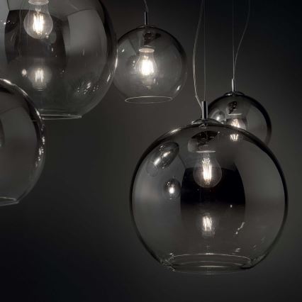 Ideal Lux - Pakabinama liustra ant laido NEMO PLUS 5xE27/42W/230V blizgus chromas/dūminė pilka