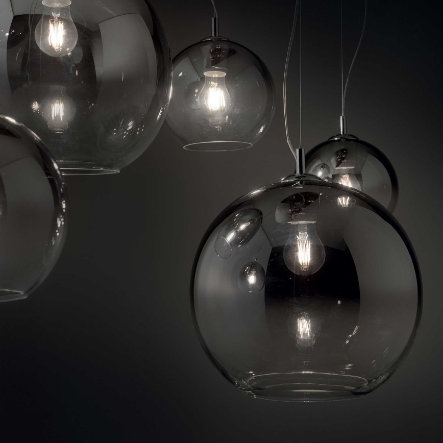 Ideal Lux - Pakabinama liustra ant laido NEMO PLUS 5xE27/42W/230V blizgus chromas/dūminė pilka