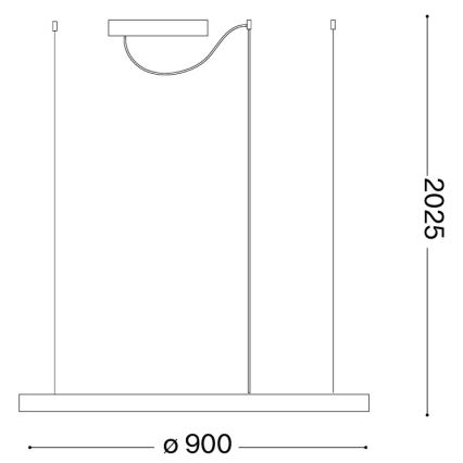 Ideal Lux - LED pakabinama liustra ant laido ORACLE SLIM LED/53W/230V 3000K CRI 90, skers. 90 cm, auksinė