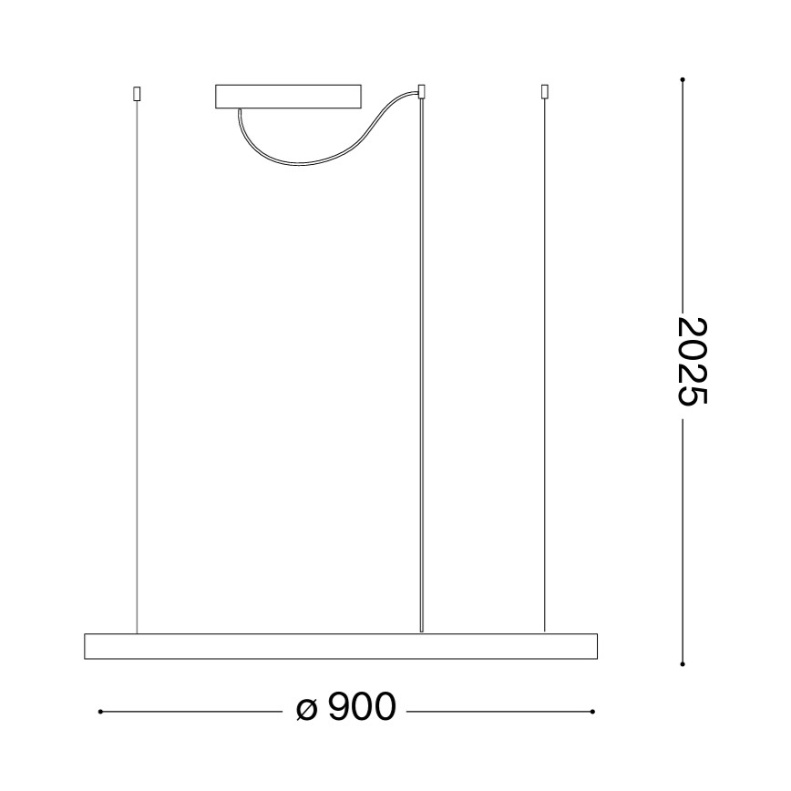 Ideal Lux - LED pakabinama liustra ant laido ORACLE SLIM LED/53W/230V 3000K CRI 90, skers. 90 cm, auksinė