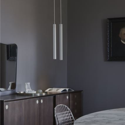 Ideal Lux - pakabinamas LED šviestuvas ant laido LOOK 1xGU10/7W/230V CRI 90 skersmuo 6 cm balta