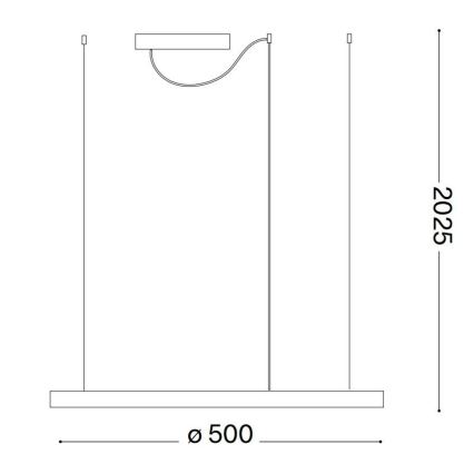 Ideal Lux - ORACLE SLIM pakabinamas LED šviestuvas ant laido LED/29W/230V 3000K CRI 90 skersmuo 50 cm balta