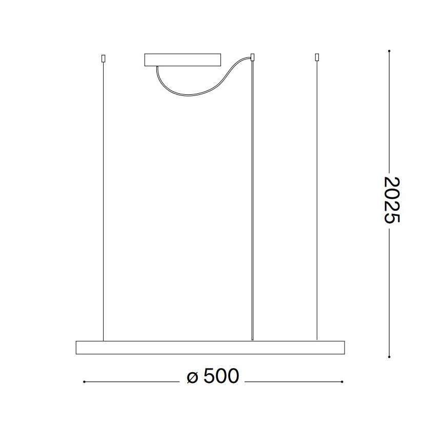 Ideal Lux - pakabinamas LED šviestuvas ant plono laido ORACLE SLIM, LED 29W, 230V, 4000K, CRI 90, skersmuo 50 cm, balta