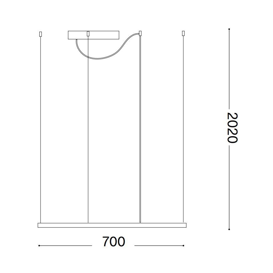 Ideal Lux - LED liustra ant troselio ORACLE SLIM LED/44W/230V 3000K CRI 90 70x70 cm balta