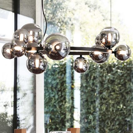 Ideal Lux - LED liustra ant laido PERLAGE 11xG9/3W/230V skersm. 73 cm juoda/dūminė juoda