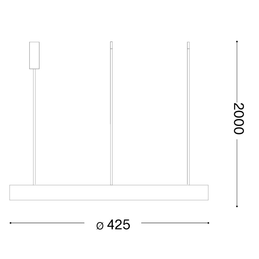 Ideal Lux - LED liustra ant laido GEMINI LED/36W/230V 4000K skersm. 42,5 cm CRI 90 juoda