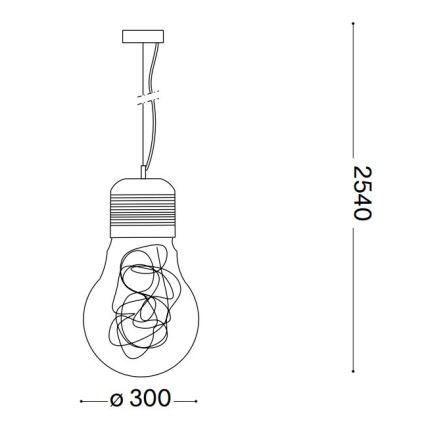 Ideal Lux - Pakabinamas sietynas 1xE27/60W/230V diametras 30 cm