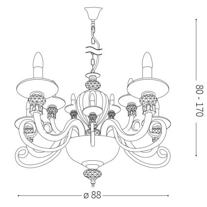 Ideal Lux - Pakabinamas sietynas BARONET 15xE14/40W/230V