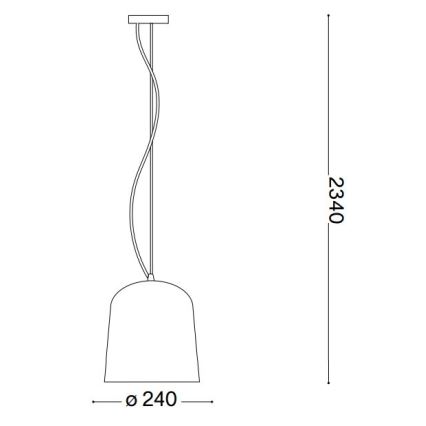 Ideal Lux - Pakabinamas sietynas BISTRO 1xE27/60W/230V diametras 24 cm dūminis
