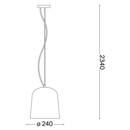 Ideal Lux - Pakabinamas sietynas BISTRO 1xE27/60W/230V diametras 24 cm permatoma