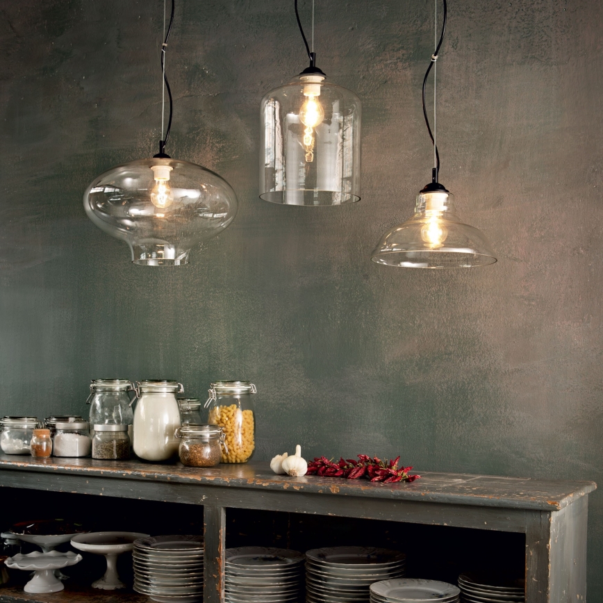 Ideal Lux - Pakabinamas sietynas BISTRO 1xE27/60W/230V diametras 40 cm dūminis