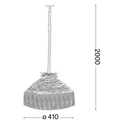 Ideal Lux - Pakabinamas sietynas CANAPA 1xE27/15W/230V diametras 41 cm ruda