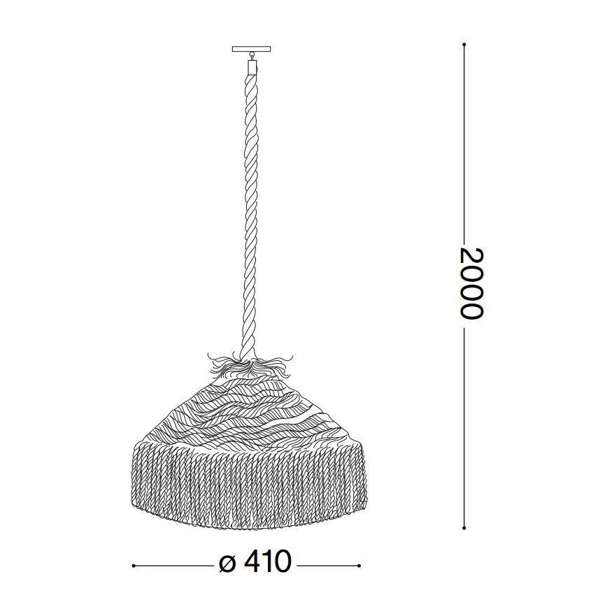 Ideal Lux - Pakabinamas sietynas CANAPA 1xE27/15W/230V diametras 41 cm ruda